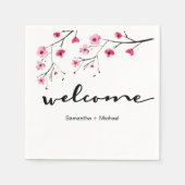 Kirschblüte Hochzeit Begrüßungsessen Serviette (Vorderseite)