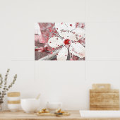 Kirschblüte Hochzeit Rot-Weiß Eleantsakura Poster (Küche)