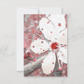 Kirschblüte Hochzeit rot-weiß elegant Einladung (Rückseite)