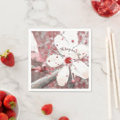 Kirschblüte Hochzeit rot-weiß elegant Serviette (Beispiel)