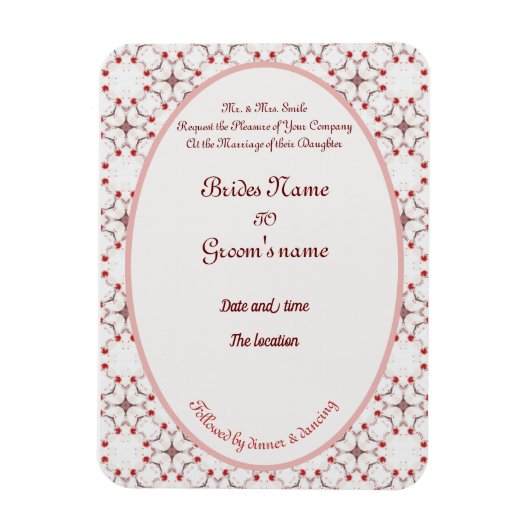 Kirschblüte Hochzeit rot-weiß elegante Invit Magnet (Vertikal)