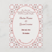 Kirschblüte Hochzeit rot-weiß elegante Invit Postkarte (Vorderseite)