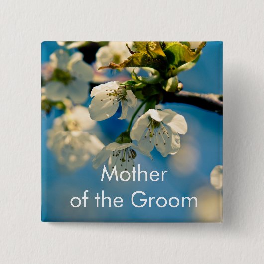 Kirschblüte • Hochzeits-Knopf Button (Vorderseite)