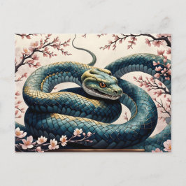 Kirschblüte im Jahr der Schlange Postkarte
