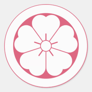 Kirschblüte im Kreis Runder Aufkleber