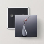 Kirschblüte im Vase Button (Vorne & Hinten)