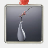 Kirschblüte im Vase Silbernes Ornament (Vorne)