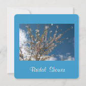 Kirschblüte in blauem Himmel Brautparty Einladung (Rückseite)
