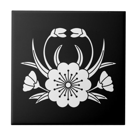 Kirschblüte in Krebsform Fliese (Vorderseite)