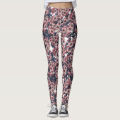 Kirschblüte in Rosa und Blau Leggings (Vorderseite)