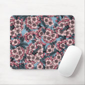 Kirschblüte in Rosa und Blau Mousepad (Mit Mouse)