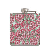 Kirschblüte in Rosa und Minze Flachmann (Rückseite)