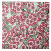 Kirschblüte in Rosa und Minze Fliese (Vorderseite)