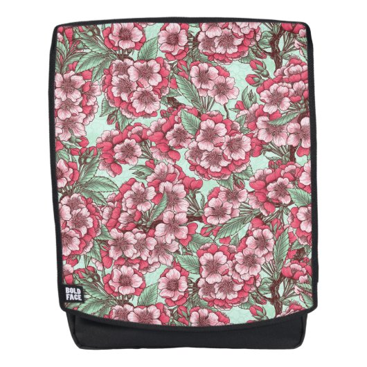 Kirschblüte in Rosa und Minze Rucksack (Vorderseite)