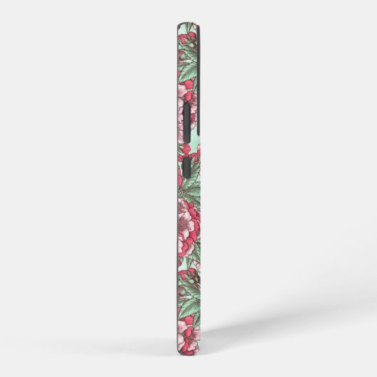 Kirschblüte in Rosa und Minze Samsung Galaxy Hülle (Rechte Seite)