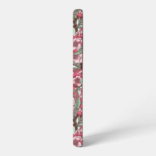 Kirschblüte in Rosa und Minze Samsung Galaxy Hülle (Linke Seite)