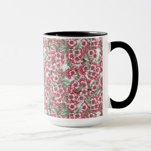 Kirschblüte in Rosa und Minze Tasse (Rechts)