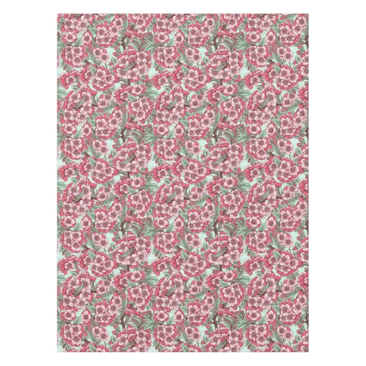 Kirschblüte in Rosa und Minze Tischdecke (Vorderseite)