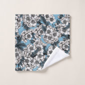 Kirschblüte in weiß und blau badhandtuch set (Waschlappen)