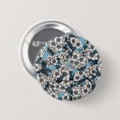 Kirschblüte in weiß und blau button (Vorne & Hinten)