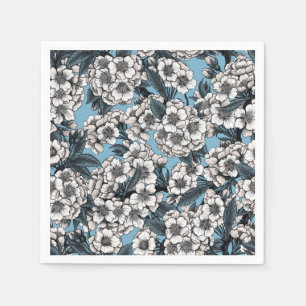 Kirschblüte in weiß und blau serviette