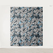 Kirschblüte in weiß und blau wandteppich (Vorderseite)