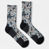 Kirschblüte in weißem und blauem drahtlosem Ladege Socken (Rechts)