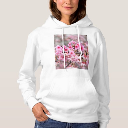 Kirschblüte Japanische Blumenrosa Blume Hoodie (Vorderseite)