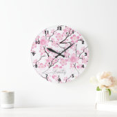 Kirschblüte japanischer Frühlingsuhr 2 Große Wanduhr (Zuhause)