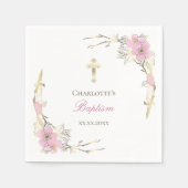 Kirschblüte katholische Taufe Serviette (Vorderseite)