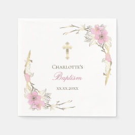 Kirschblüte katholische Taufe Serviette