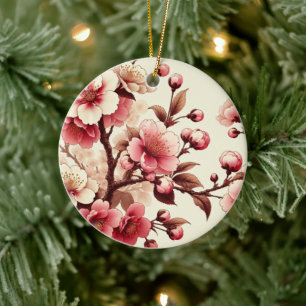 Kirschblüte Keramik Ornament