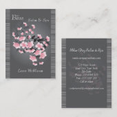 Kirschblüte (Kirschblüte) auf einem hellgrauen Visitenkarte (Vorne/Hinten)