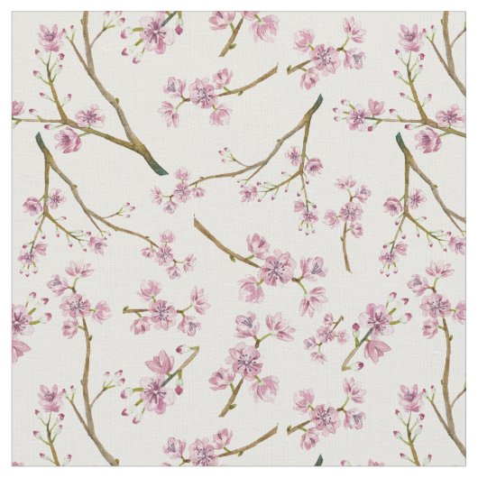 Kirschblüte-Kirschblüten-Druck Stoff (Nahaufnahme)