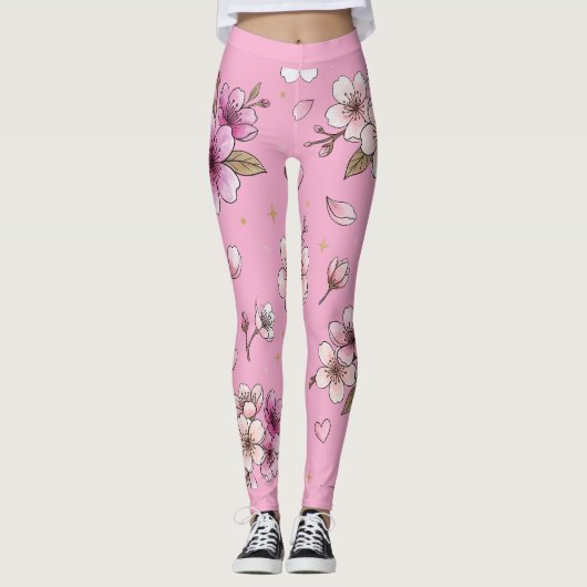 Kirschblüte Leggings (Vorderseite)