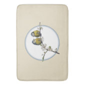 Kirschblüte Lovebirds, in Beige Badematte (Vorderseite Vertikal)