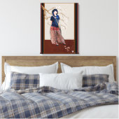 Kirschblüte Mädchen braune Version Leinwanddruck (Insitu (Schlafzimmer))