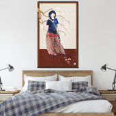 Kirschblüte Mädchen braune Version Leinwanddruck (Insitu (Schlafzimmer))