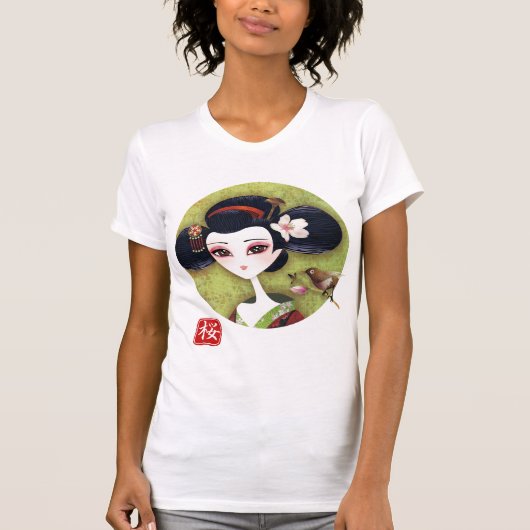 Kirschblüte-Mädchen-T - Shirt (Vorderseite)