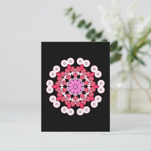 Kirschblüte Mandala Postkarte (Stehend Vorderseite)