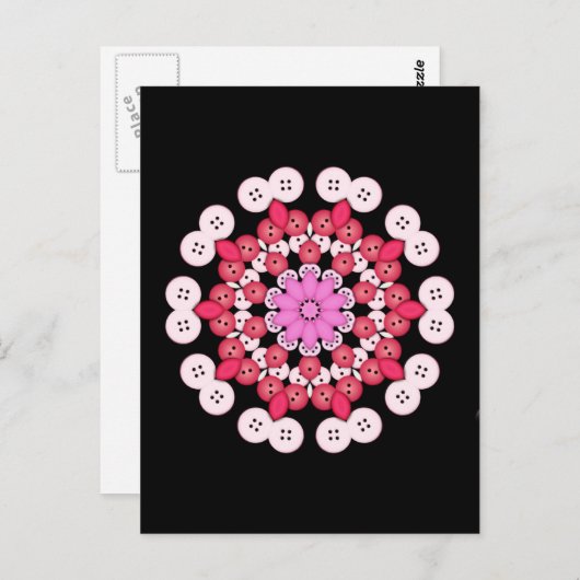 Kirschblüte Mandala Postkarte (Vorne/Hinten)