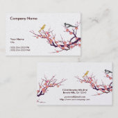 Kirschblüte mit Vögeln Visitenkarte (Vorne/Hinten)