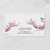 Kirschblüte mit Vögeln Visitenkarte (Rückseite)