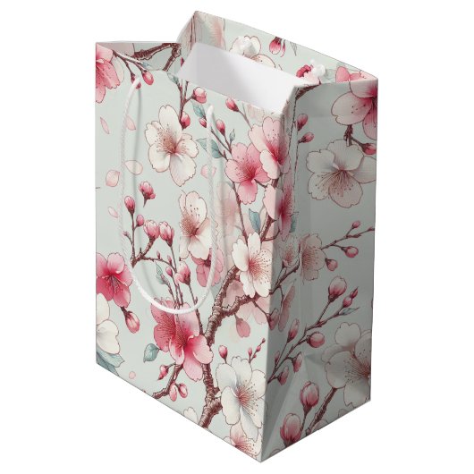 Kirschblüte Mittlere Geschenktüte (Rückseite Schrägansicht)