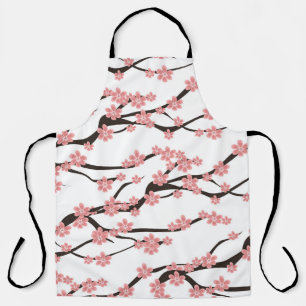 Kirschblüte: Nahtloses Vintage-Weiß. Schürze