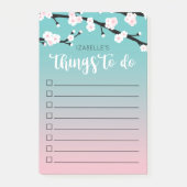 Kirschblüte Ombre | individueller Name, zum der Post-it Klebezettel (Vorderseite)