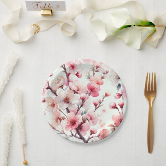 Kirschblüte Pappteller (Hochzeit)