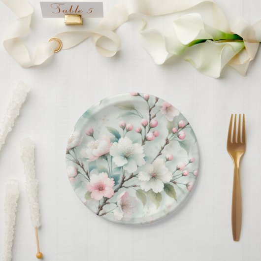 Kirschblüte Pappteller (Hochzeit)