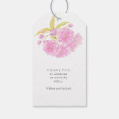 Kirschblüte pinkfarbene Blume Aquarellmarke Geschenkanhänger (Rückseite)