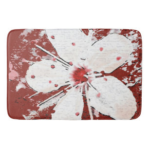 Kirschblüte Poesie rot weiß elegante Sakura Badematte